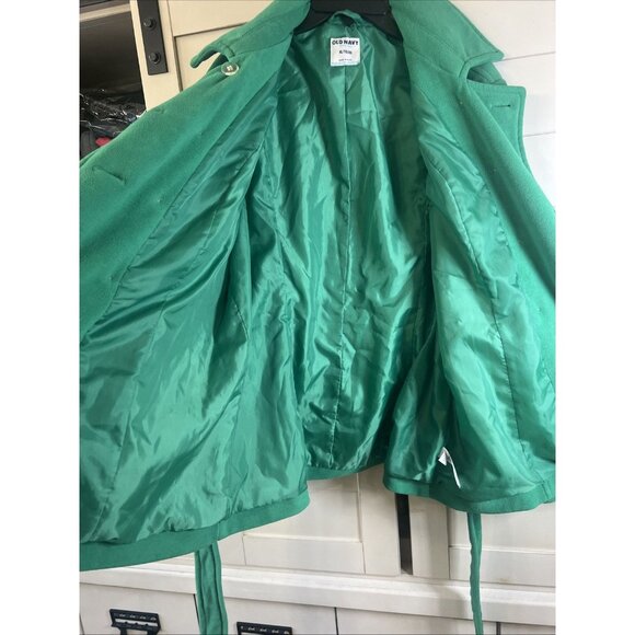 Old Navy Double Breasted Belted Green Pea Coat Size XL - Picture 6 of 11